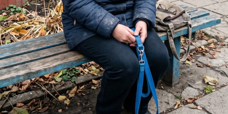 На лавці плакала жінка з порожнім повідцем